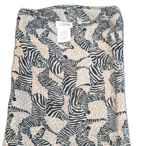 Pre-owned J. Crew Wrap, Skirt, Top, Scarf Women Animal Print  Zebras Black Beige